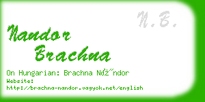 nandor brachna business card